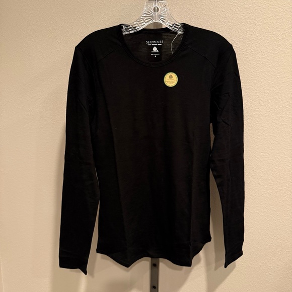 Seg’ments women’s black 100% Merino wool long sleeve Tshirt size small - Picture 1 of 7
